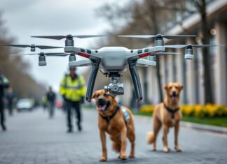 Berliner Polizei setzt auf innovative Technologie: Einsatz von Drohnen und Spürhunden Berlin Police rely on innovative technology: use of drones and sniffer dogs