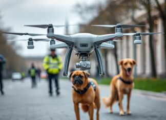 Berliner Polizei setzt auf innovative Technologie: Einsatz von Drohnen und Spürhunden Berlin Police rely on innovative technology: use of drones and sniffer dogs